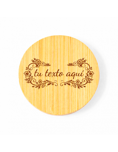 Abridor de bambú personalizado con grabado láser