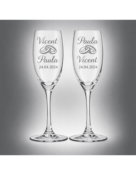 Copas de cava personalizadas con grabado láser