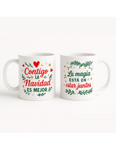 Set de 2 Tazas Navideñas para Compartir | Regalos Personalizados Customarco