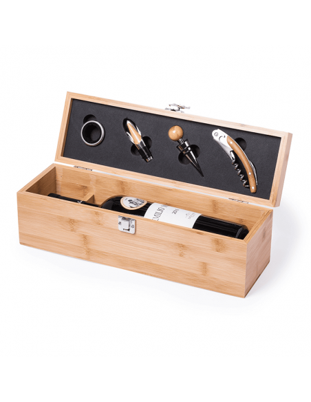 Caja de Vino con Accesorios – Edición Premium en Madera de Bambú