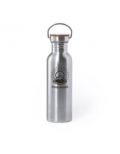 Botella de Acero Inoxidable y Bambú Personalizable – 800 ml