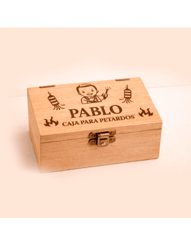 Caja de madera para petardos personalizada