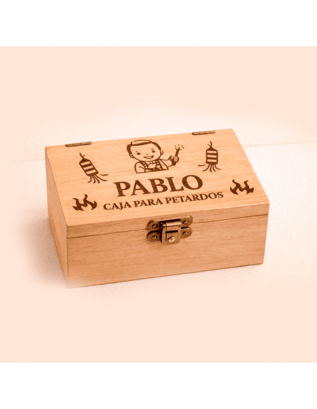 Caja de madera para petardos personalizada