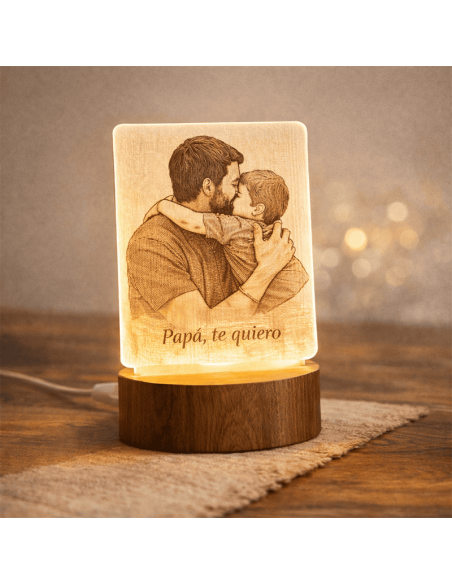 Lámpara litofania personalizada con foto